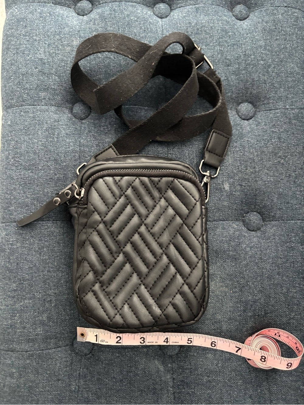 Quilted Crossbody Belt Bag - Black